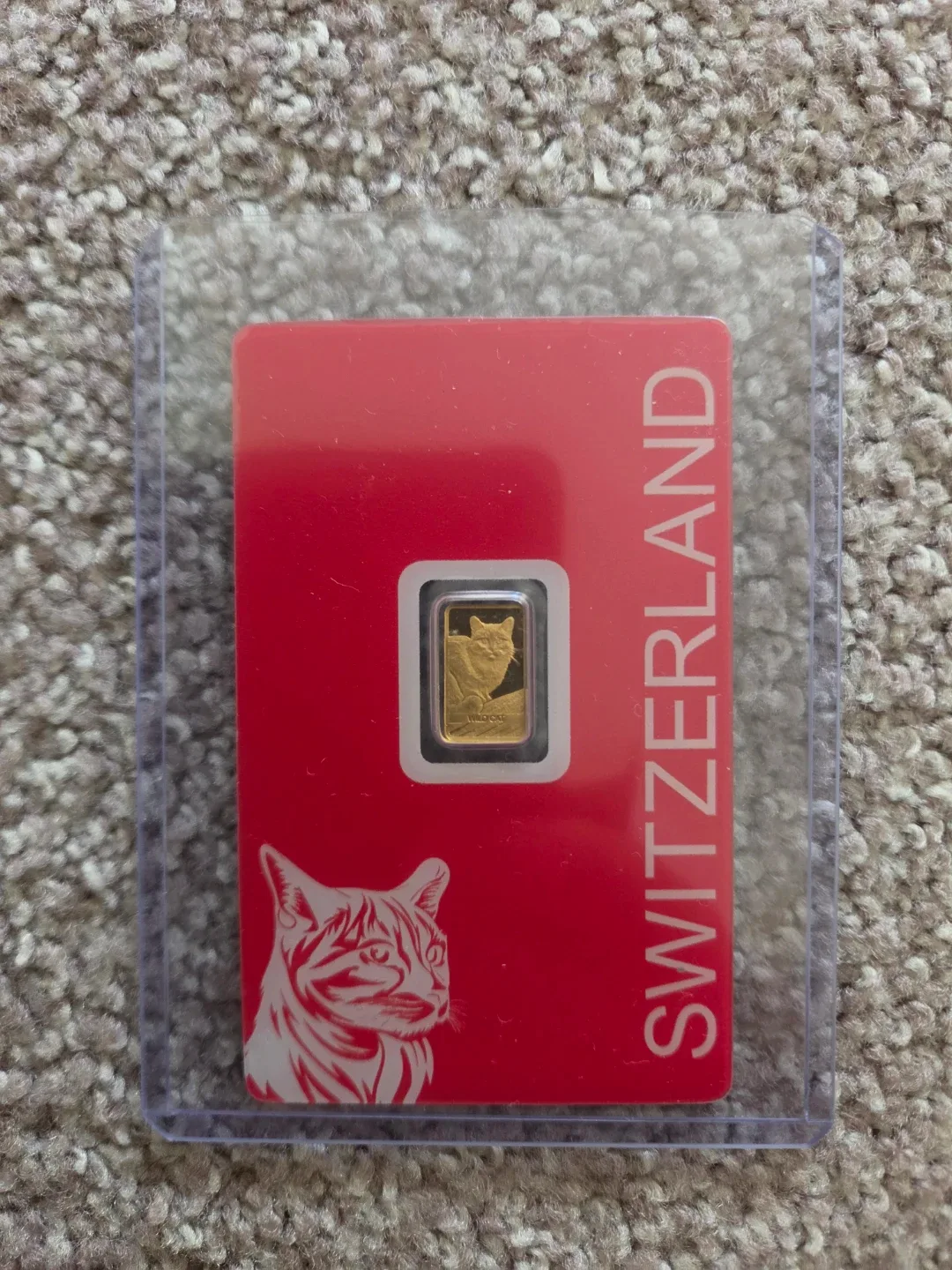 1g Fine Gold Bar - Swiss Made PAMP Cat