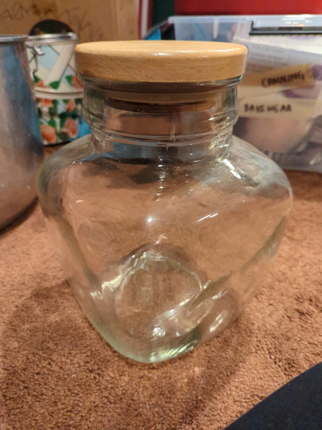 Glass Storage Jar with Wooden Lid