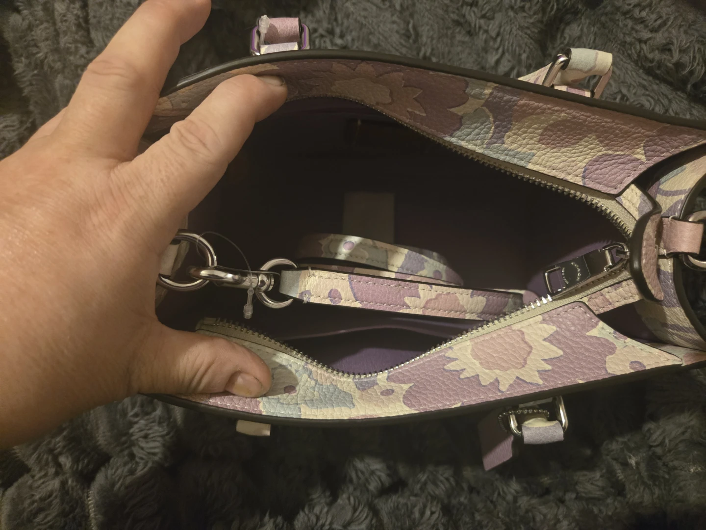 Coach Floral Print Small Tote Bag - Ivory Multi - photo 2