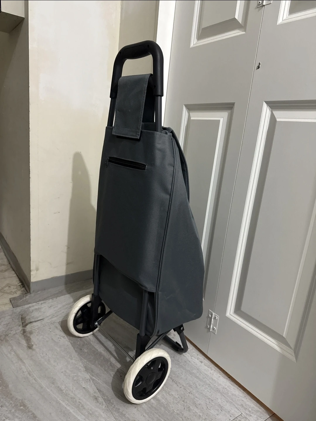 Grey Rolling Shopping Cart Trolley - photo 2