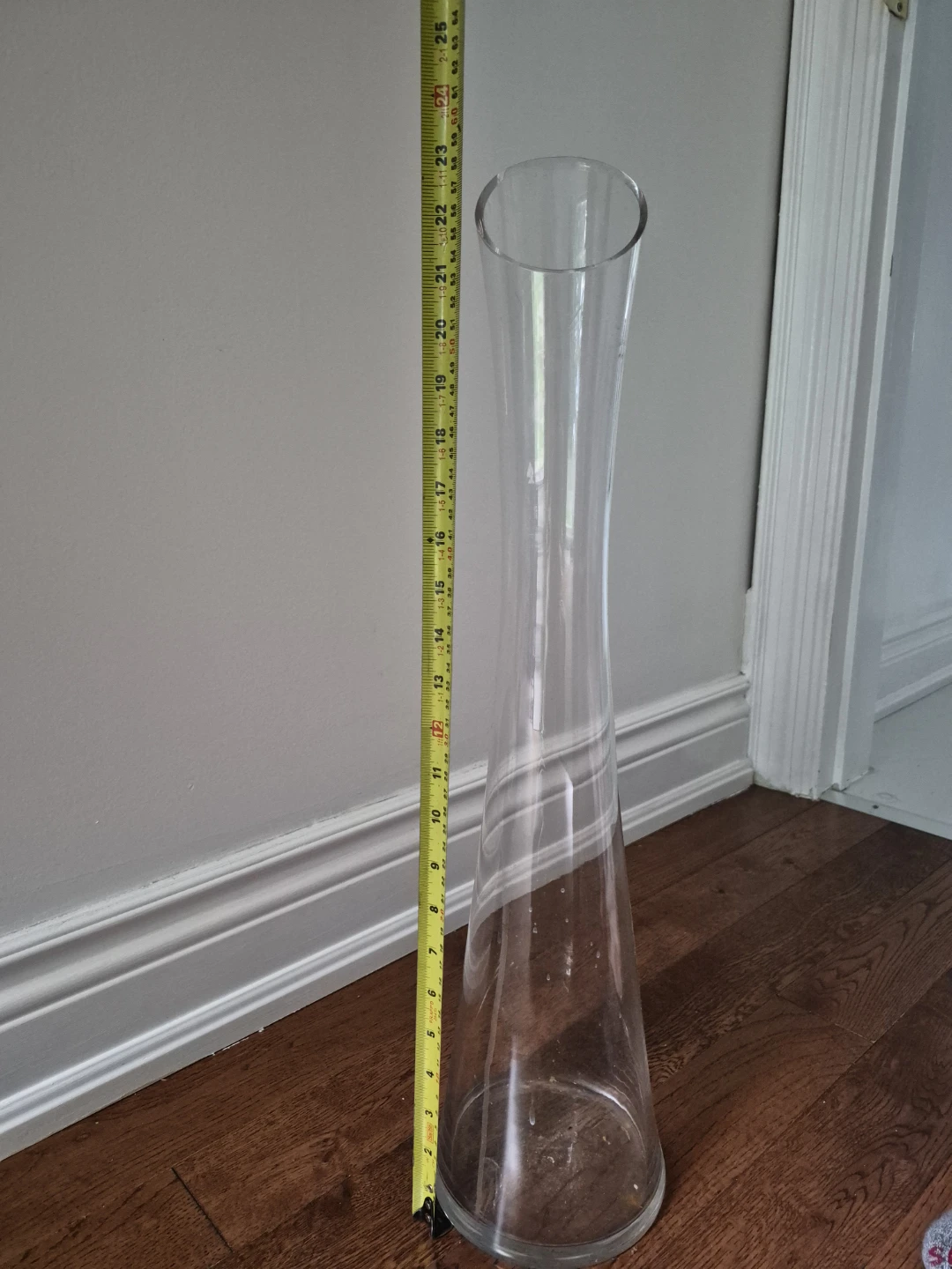 Tall Clear Glass Vase with Flowers - photo 4