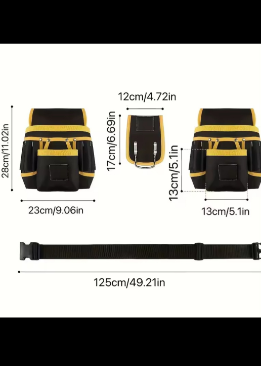 Black and Yellow Tool Belt with 26 Pockets - photo 2