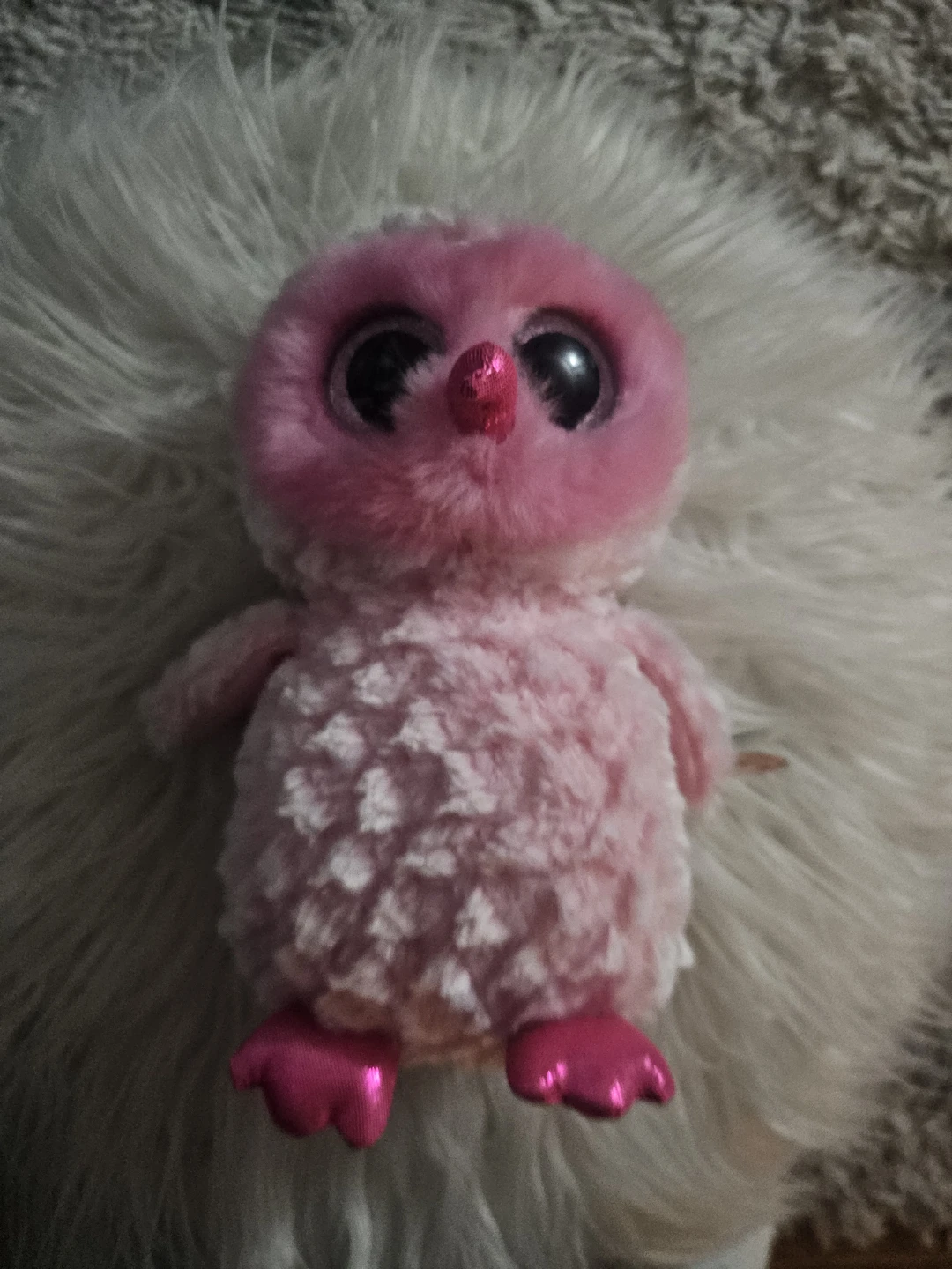 Ty Beanie Boo Pink Owl Plush Toy