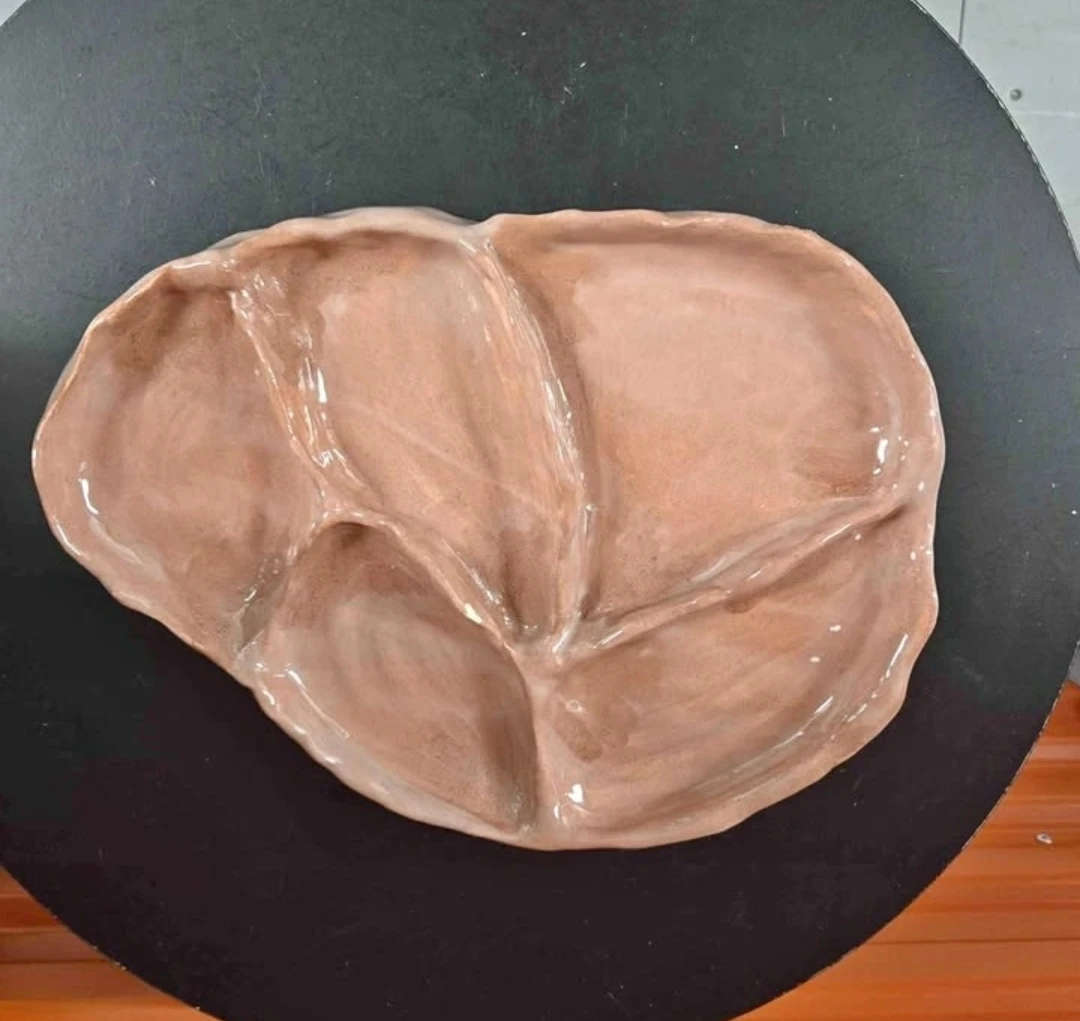 Unique Handmade Ceramic 4-Compartment Serving Platter 12