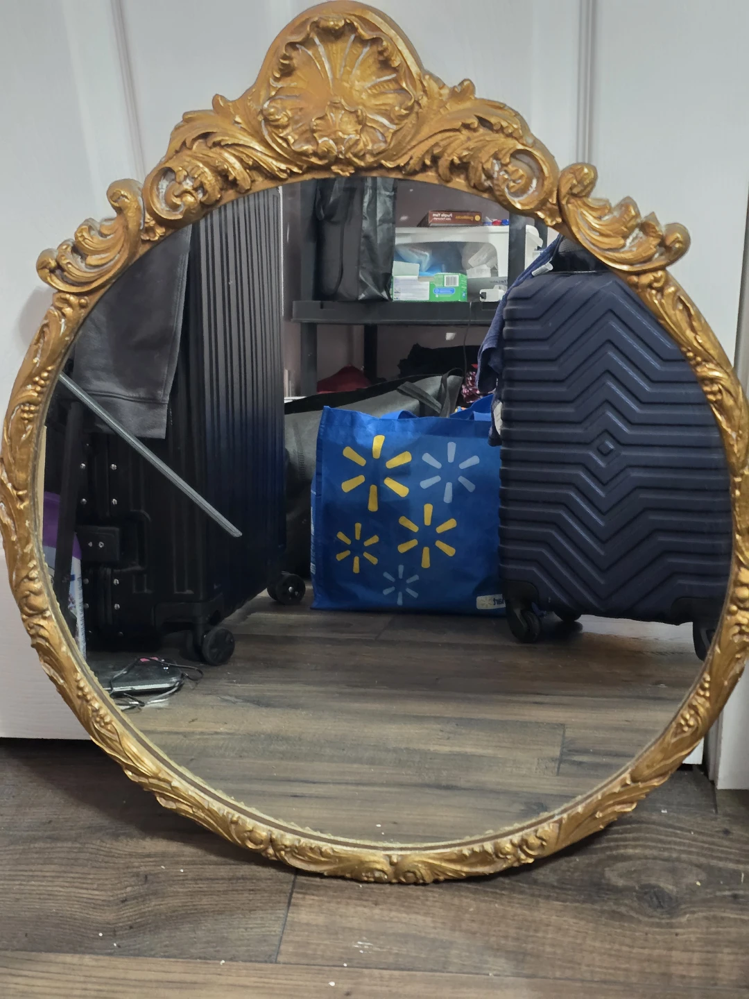Ornate Gold Oval Wall Mirror