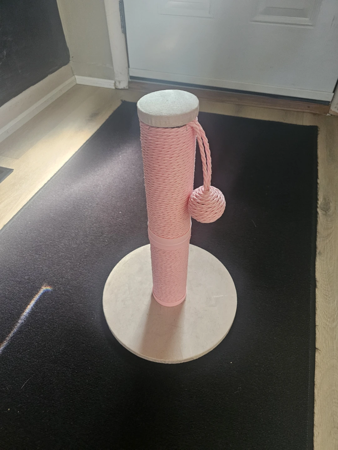 Pink Cat Scratcher Post with Toy Ball