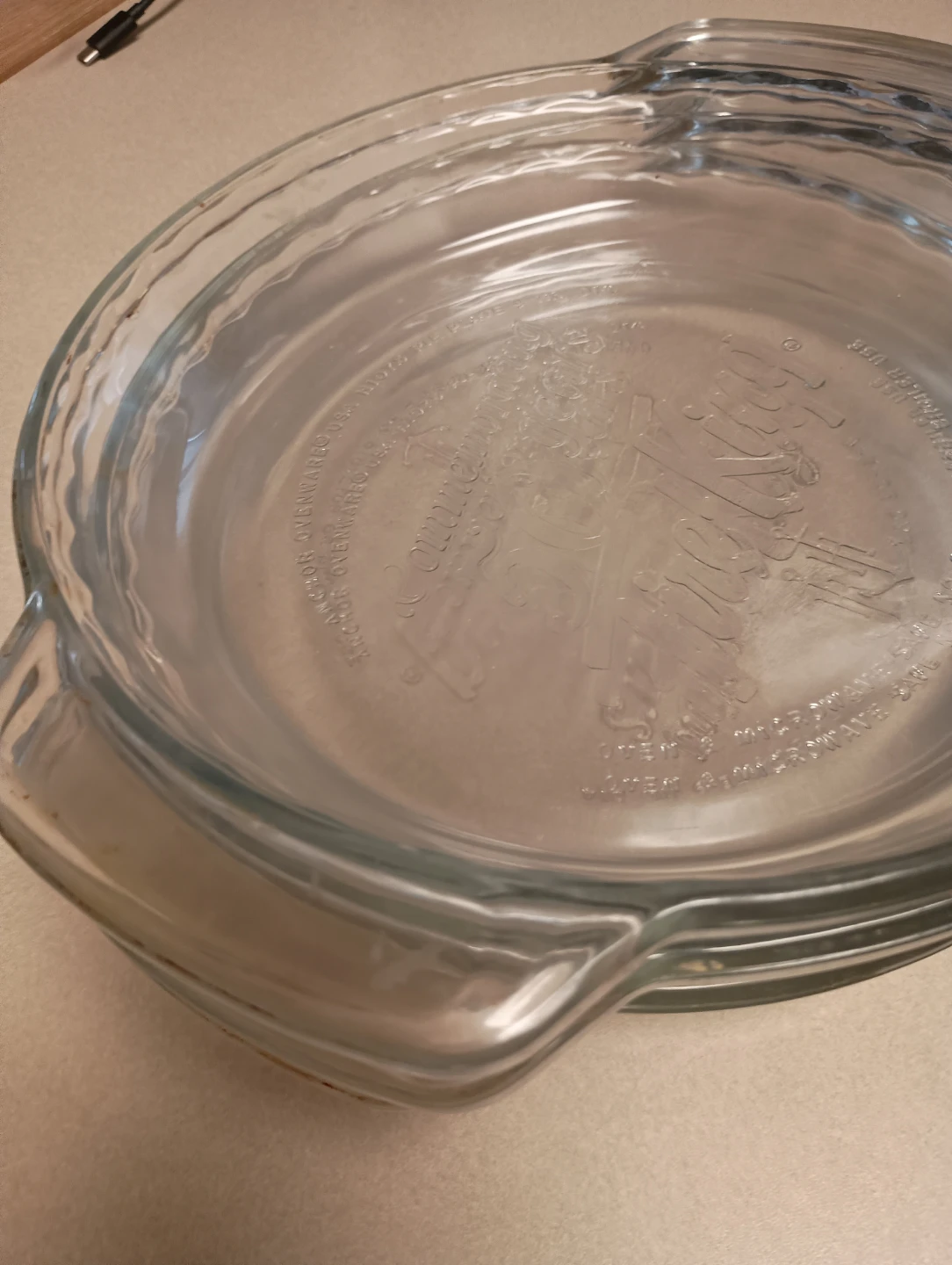 Anchor Fire-King "Commemorating 50 Years" Glass Pie Plate - photo 5