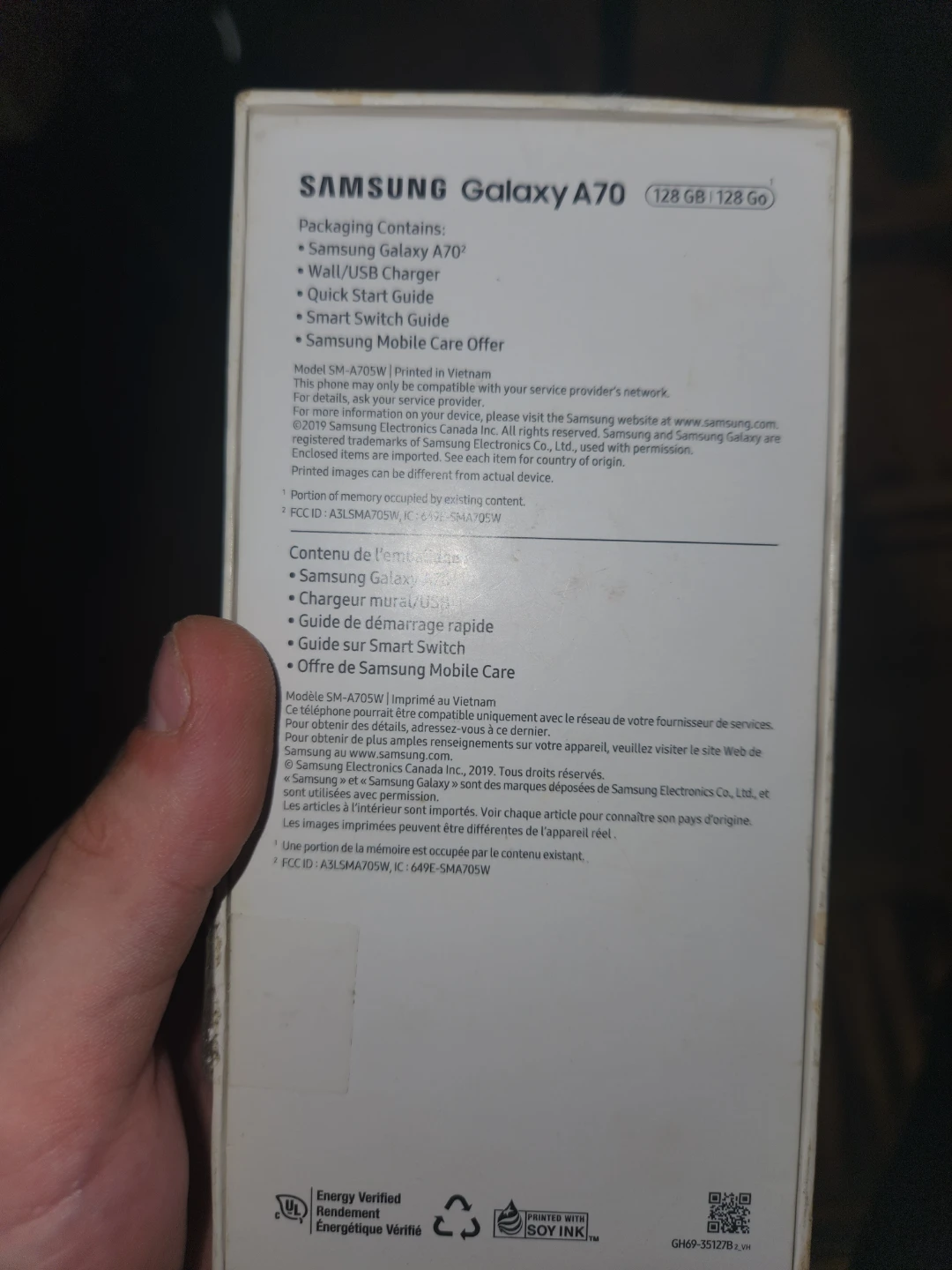Samsung Galaxy A70 Smartphone - Black BOX ONLY - photo 4