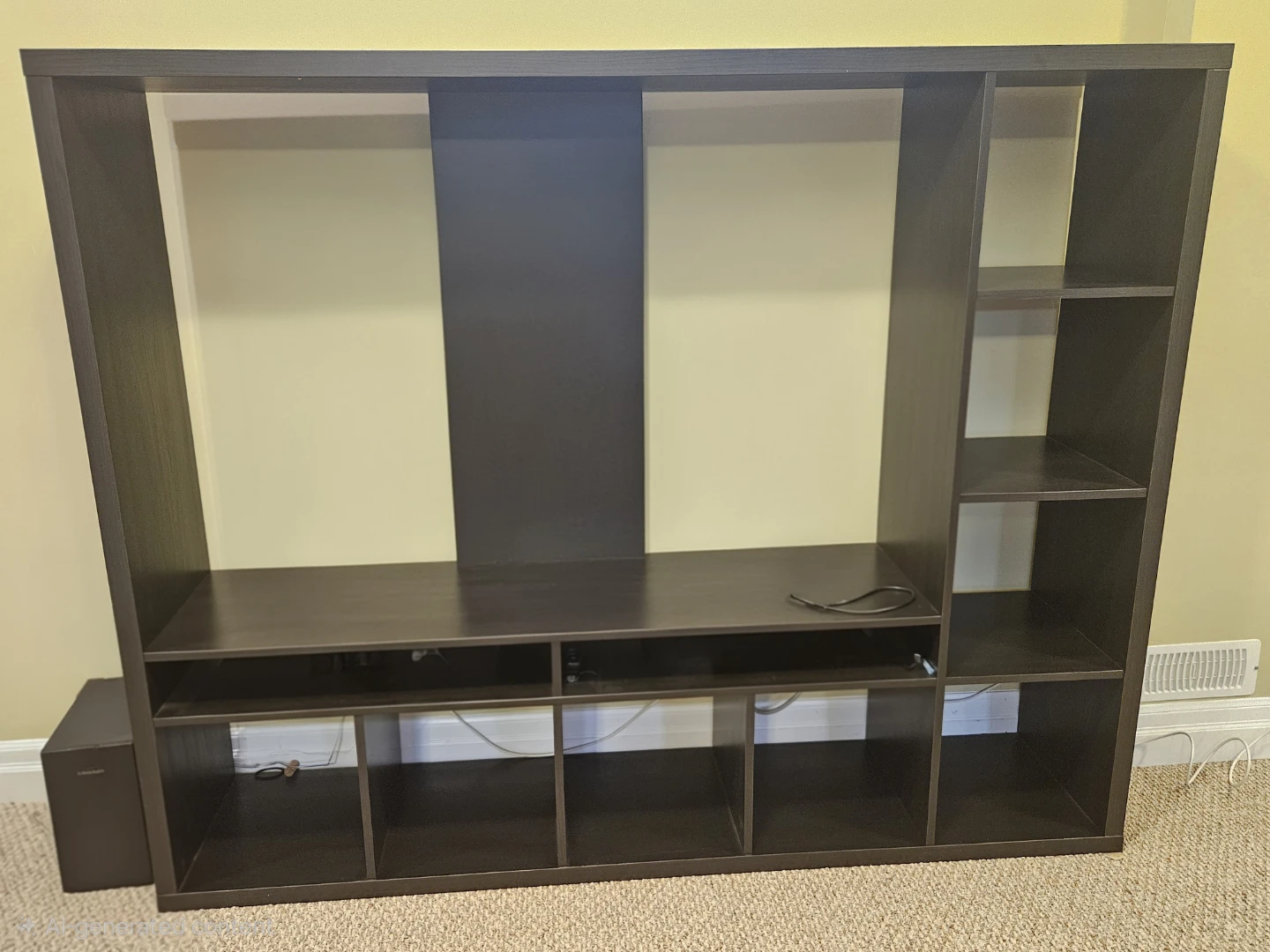 Ikea Dark Brown Media Console Entertainment Unit with Shelving