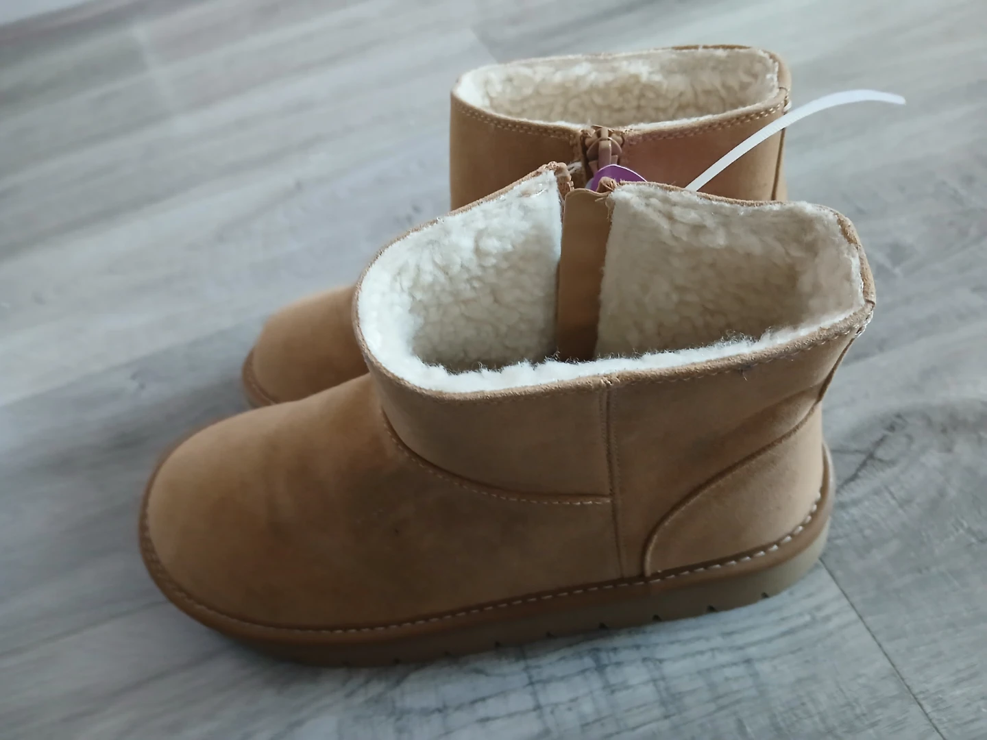 Tan Ugg-style Boots with Sherpa Lining
