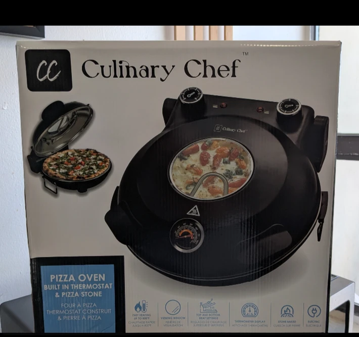 Culinary Chef Pizza Oven with Thermostat & Pizza Stone