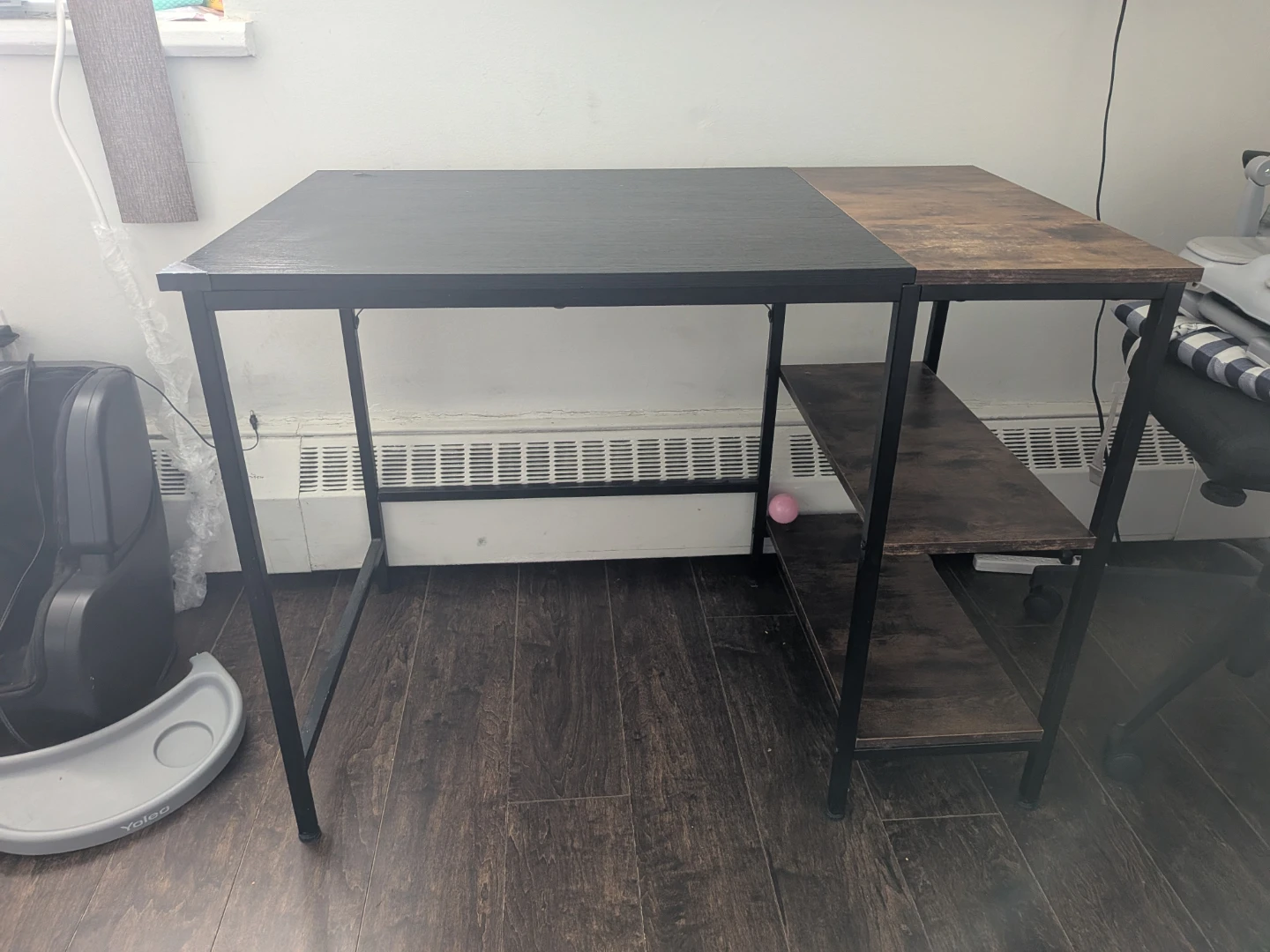 Two-Tone computer-office Desk with Shelves - photo 3