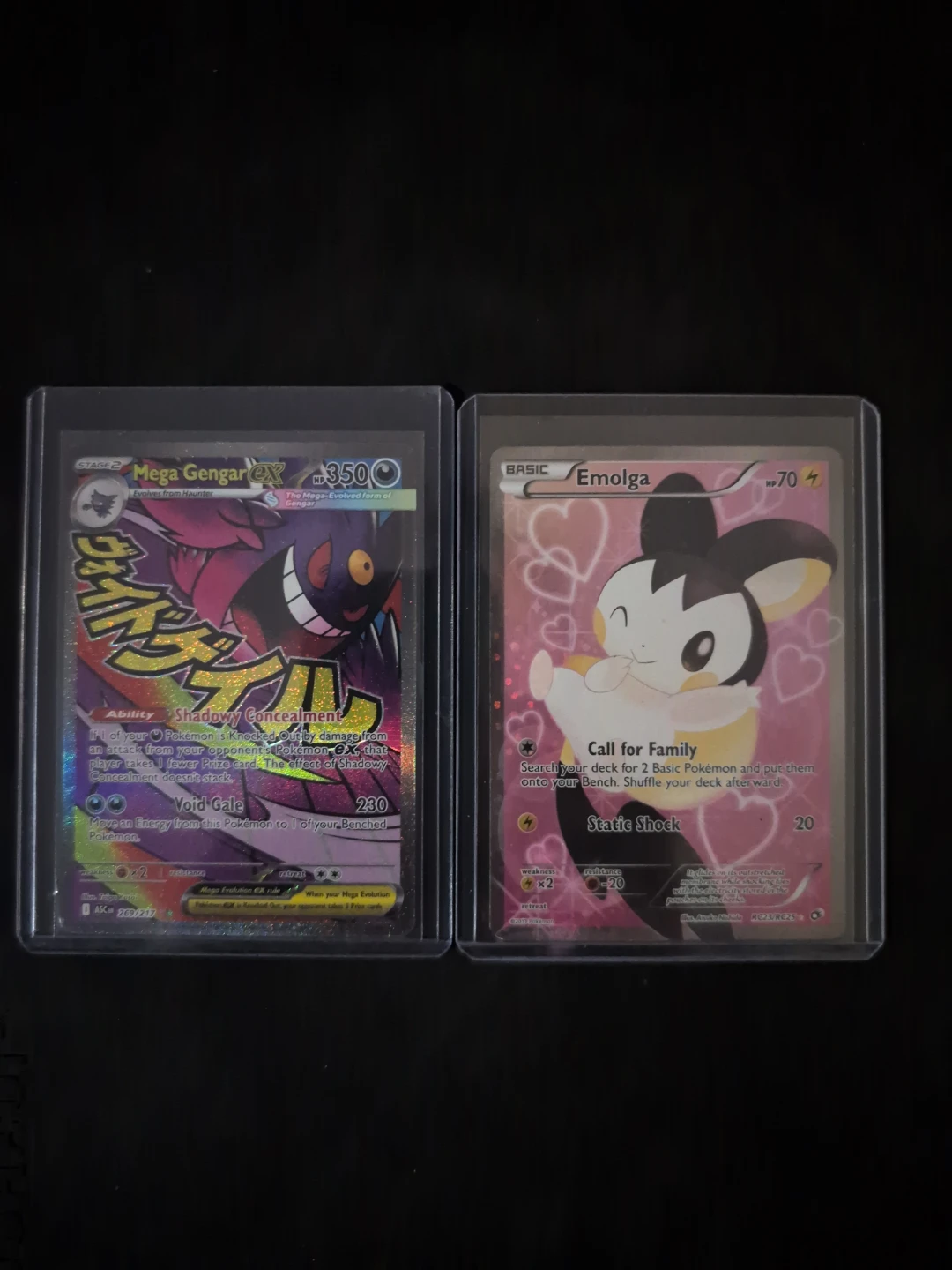 Pokemon Mega Gengar EX and Emolga Card