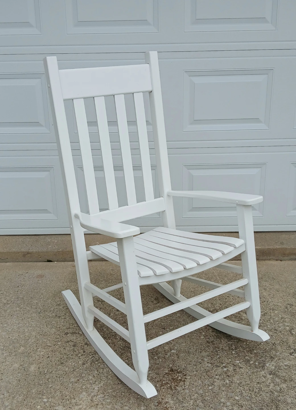 Large White Wooden Rocking Chair - photo 2