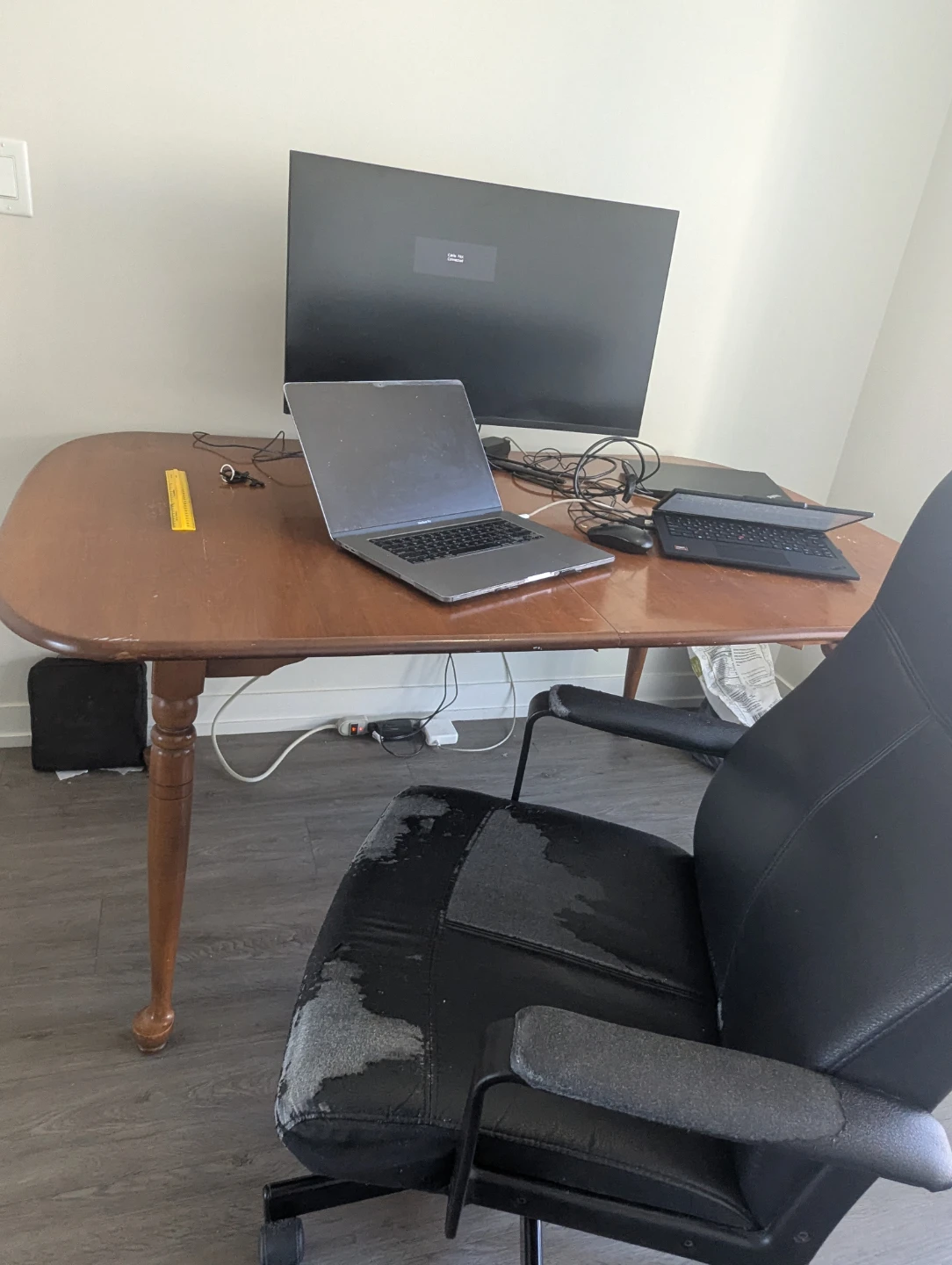 Wooden Dining Table with chair - photo 2