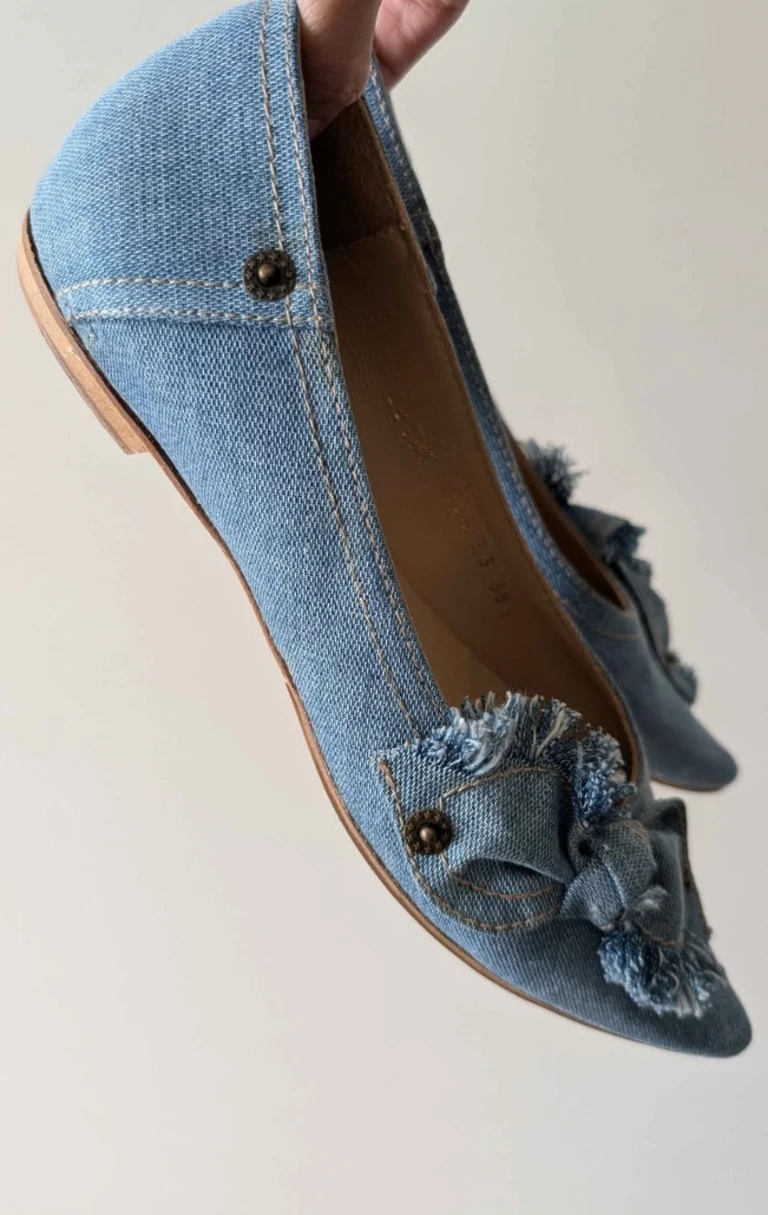 Parisian brand Denim Bow Flats - photo 3