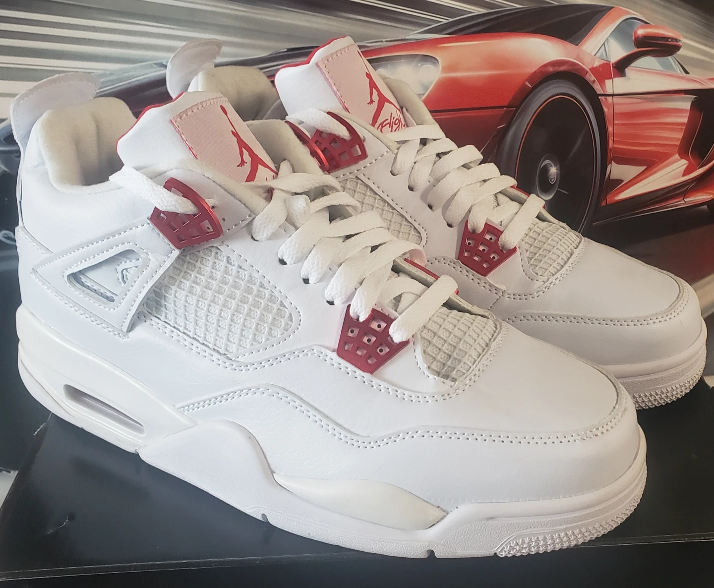 Brand new Jordan 4 Retro White Red Size 8.5