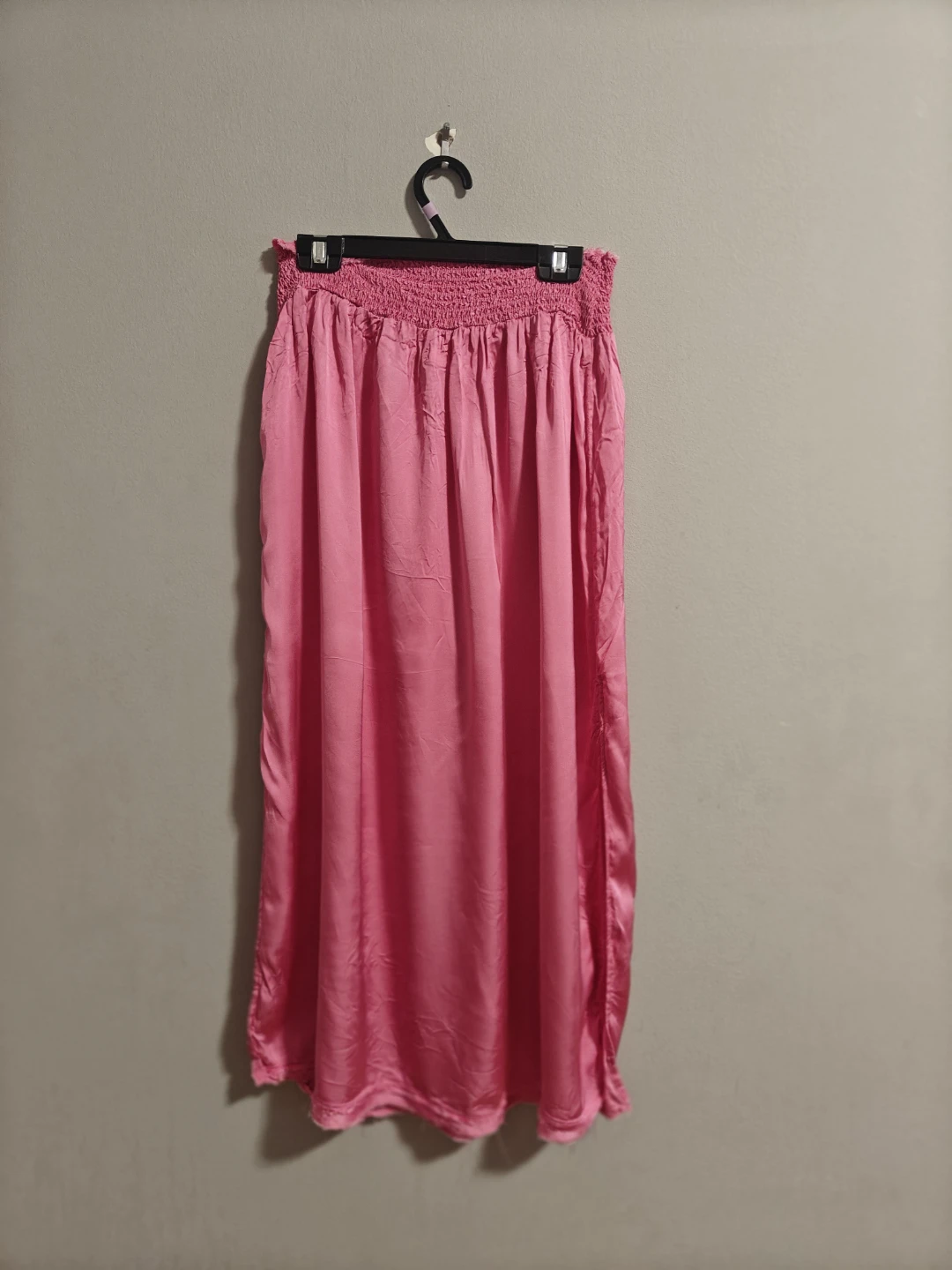 Pink satin  Maxi Skirt