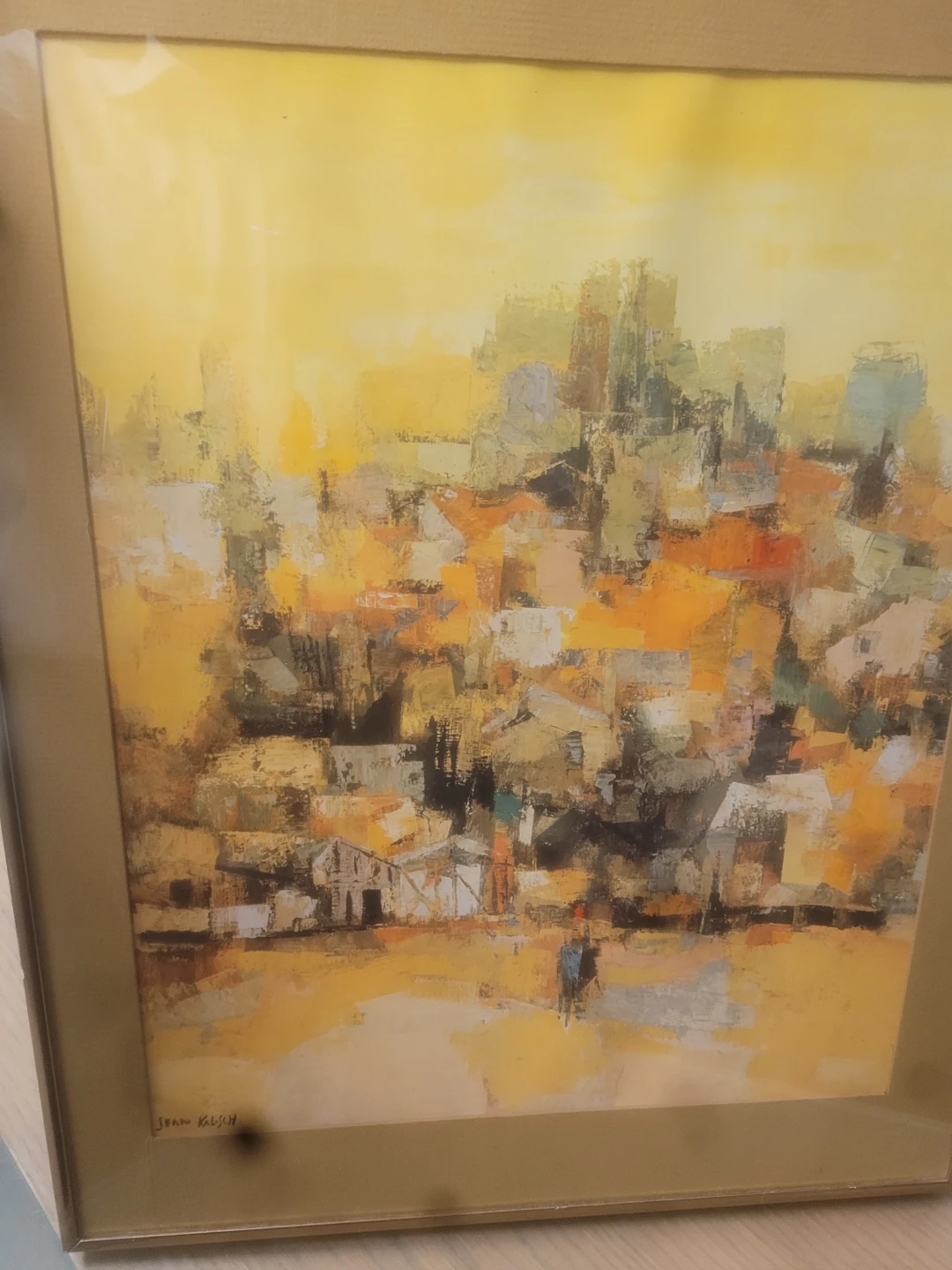 Framed Original Painting "Village Scene" by Jean Kalsch