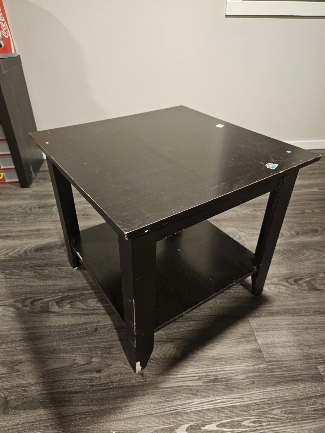 Dark Brown End Table with Shelf