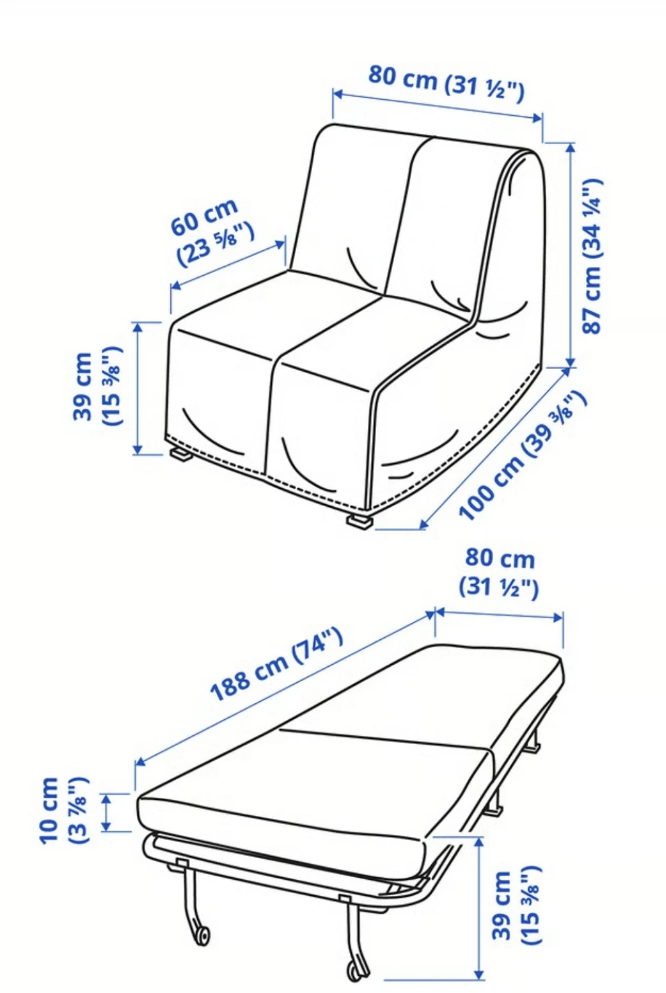 Chair Bed Convertible Sofa