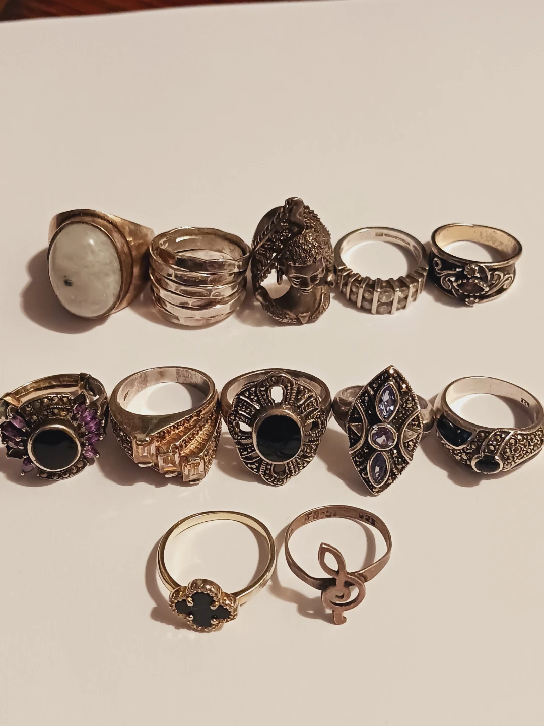 Lot of  12 Sterling Silver 925 Rings
