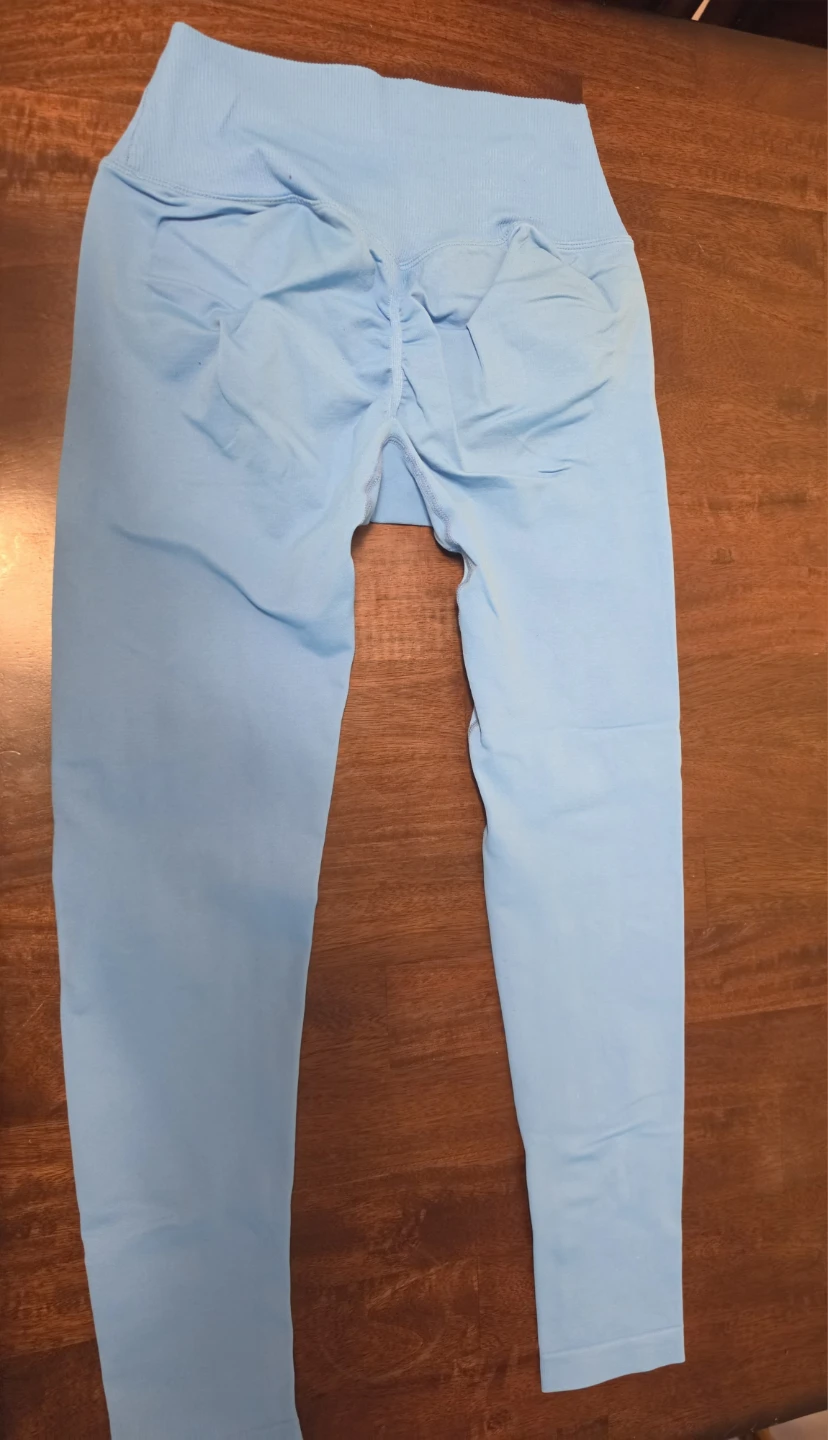 Light Blue Ruched Leggings Size L - photo 2