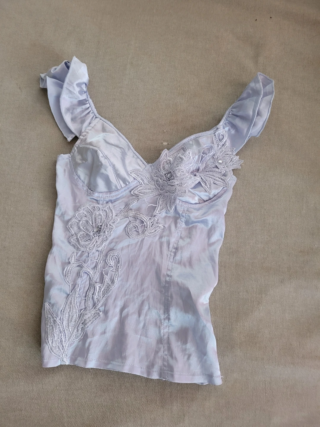 Lavender Ruffled Corset Top
