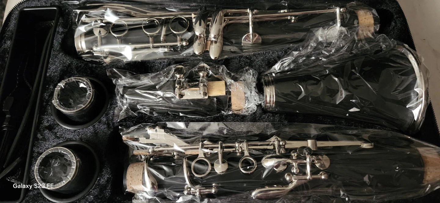 Clarinet with Case, Cleaning Cloth, and Gloves