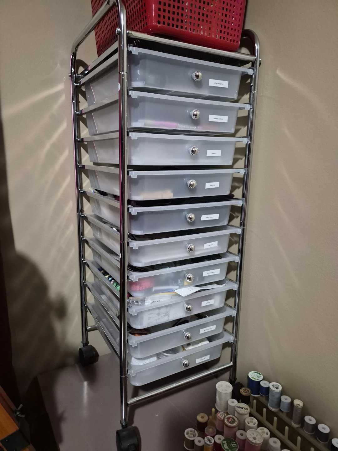 10 Drawer Rolling Storage Cart