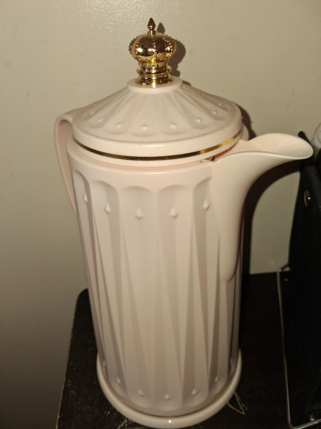 Pink Thermos Carafe with Gold Crown Lid - photo 4