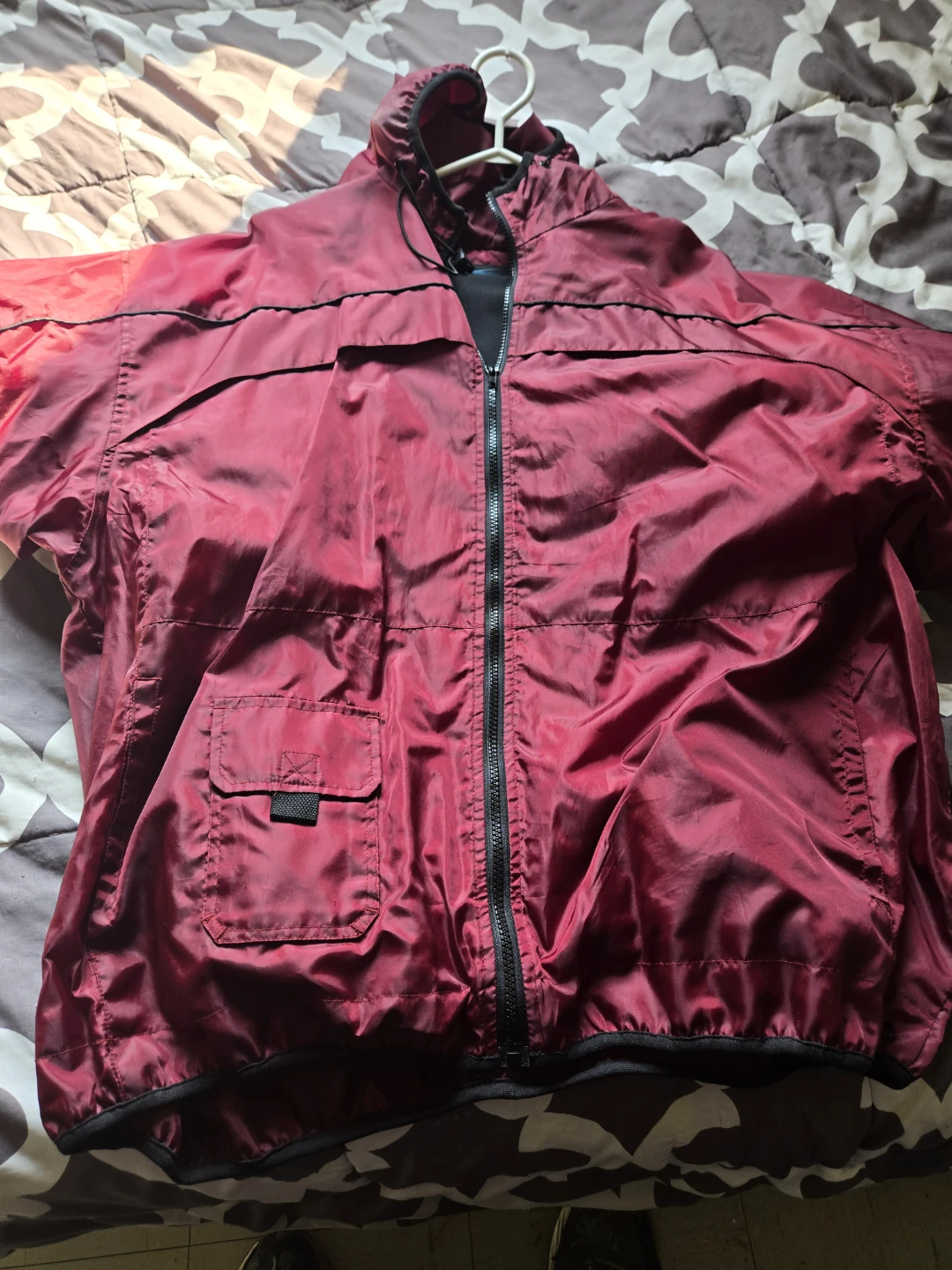 Maroon Lightweight Hooded Jacket