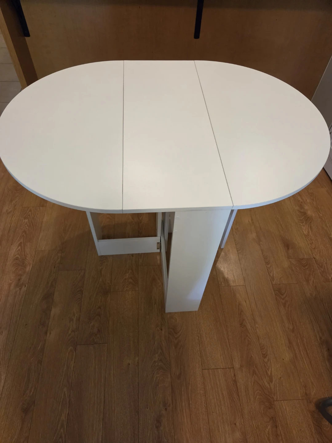 White Drop-Leaf Dining Table