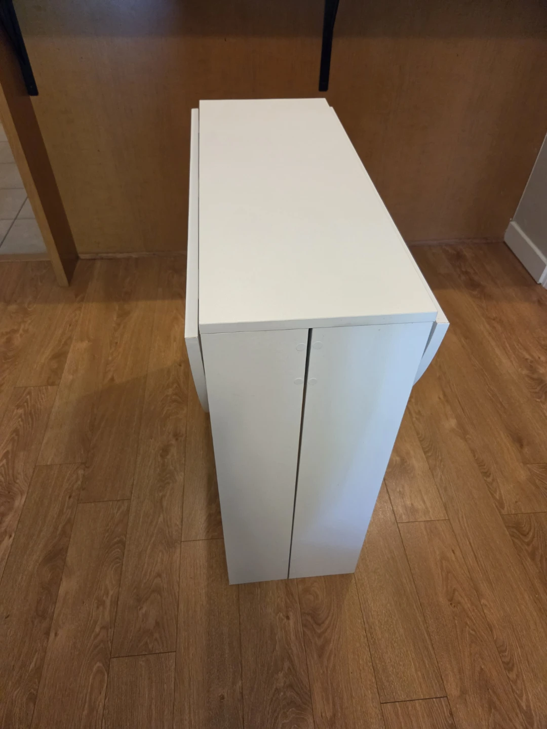 White Drop-Leaf Dining Table - photo 5