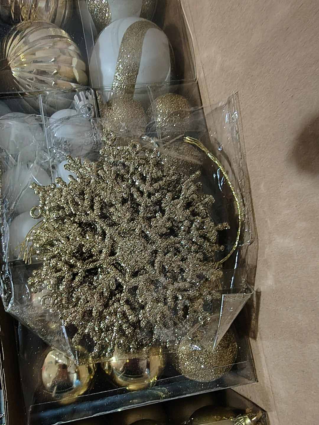 Assorted Christmas Ornaments - Gold & White - photo 2