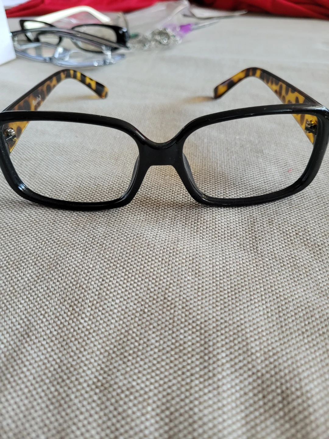 Newbird Eyeglasses Black Leopard Print Frames