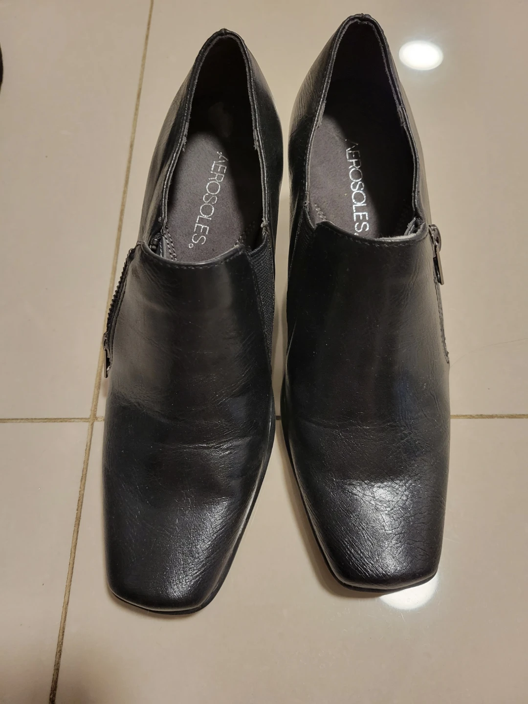 Aerosoles Black Zipper Ankle Boots
