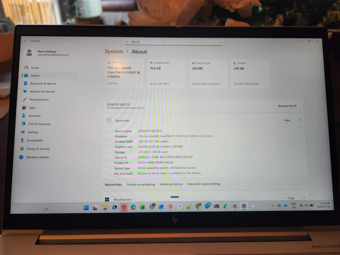 HP EliteBook 840 G8 Laptop | 11th Gen i5 | 16GB RAM | 256GB SSD - photo 3
