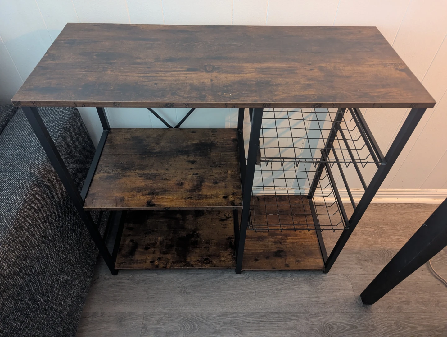 Industrial Baker's Rack with Shelves and Wire Baskets