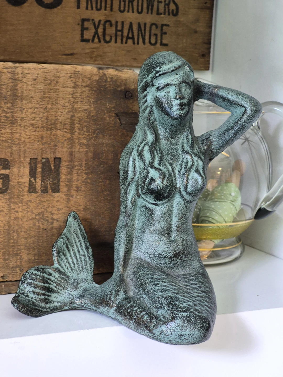 Vintage Style Mermaid Figurine Cast Iron - photo 2
