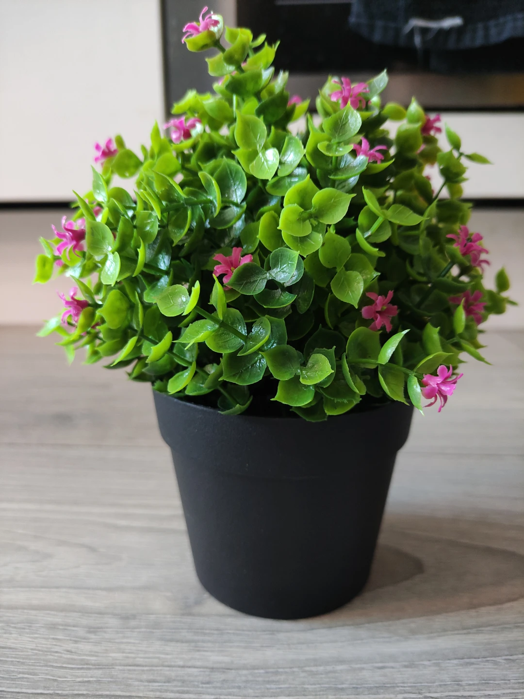 Artificial Plant with Pink Flowers in Black Pot #freecycle