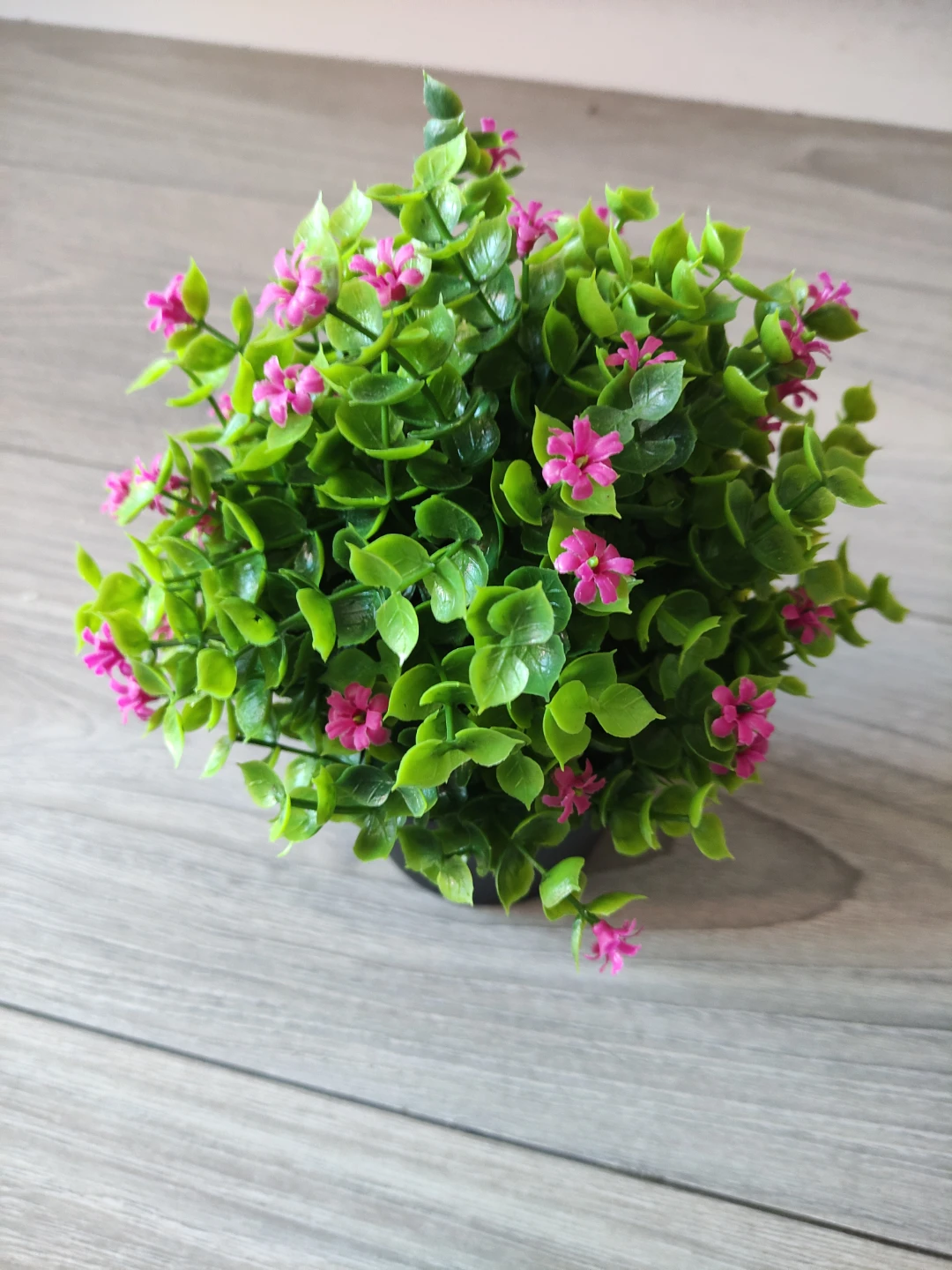 Artificial Plant with Pink Flowers in Black Pot #freecycle - photo 2