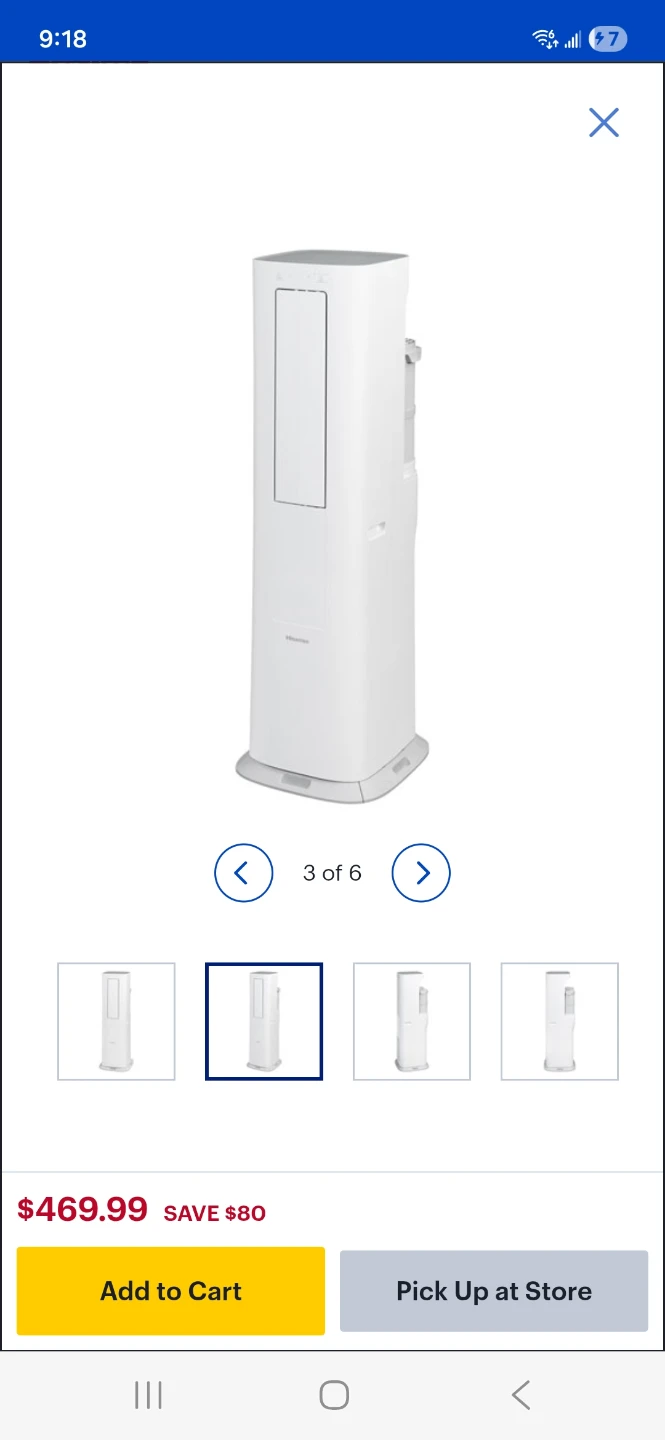Hisense 3-in-1 Tower Inverter Smart Portable Air Conditioner