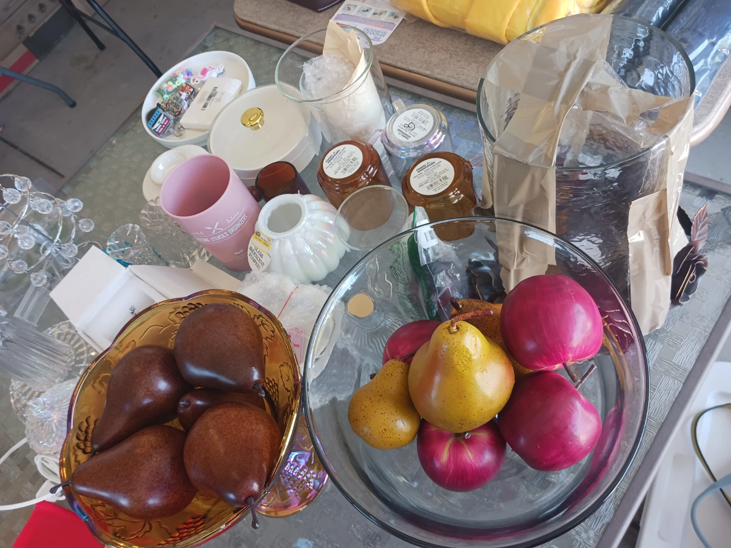 2 Decorative Faux Fruit Bowl Set