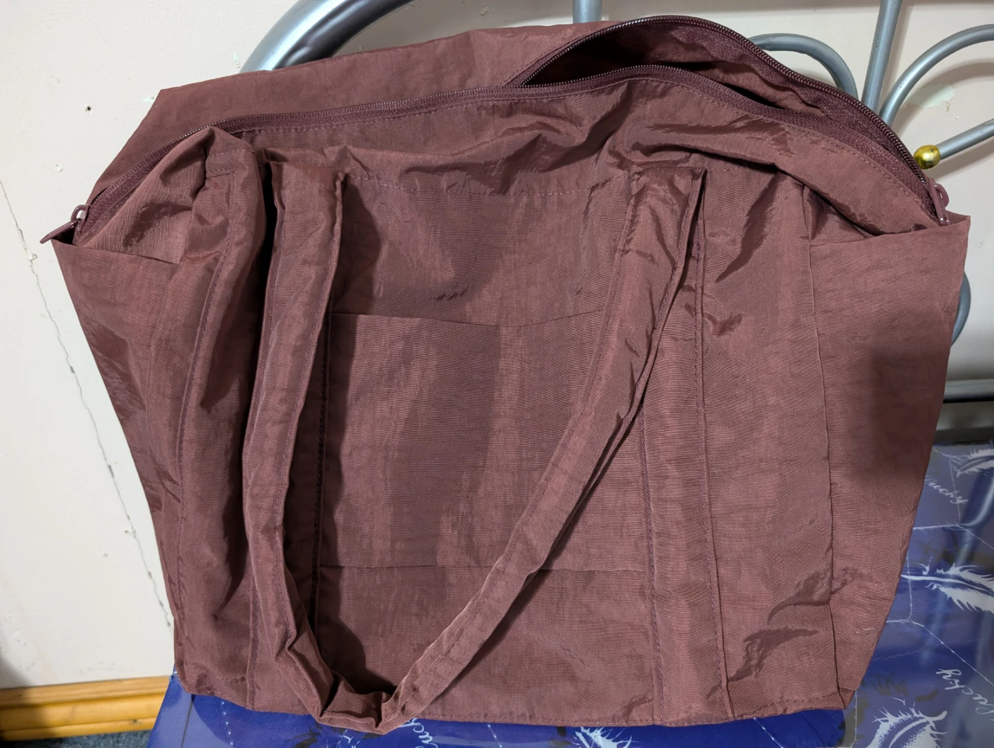 BAGGU Brown Tote Bag with Pockets