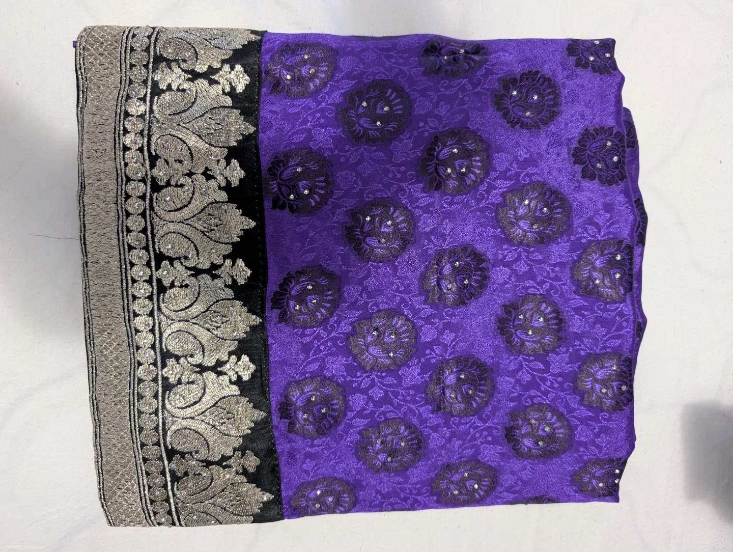 Purple Embroidered Fabric Set - photo 2