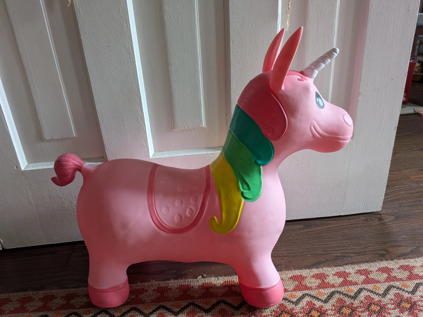 Pink Inflatable Unicorn Hopper Toy