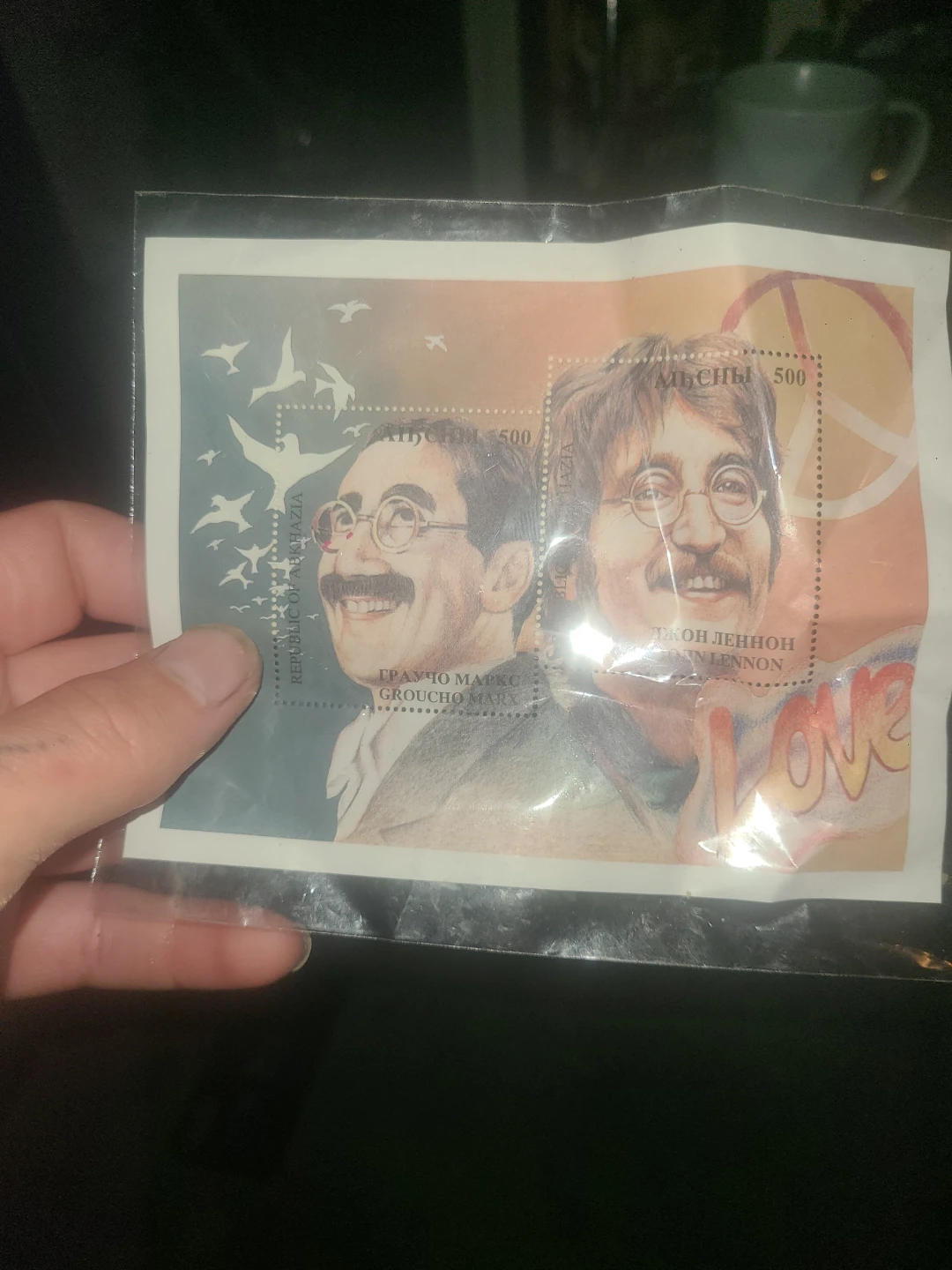 Abkhazia 500 Stamps featuring Groucho Marx and John Lennon