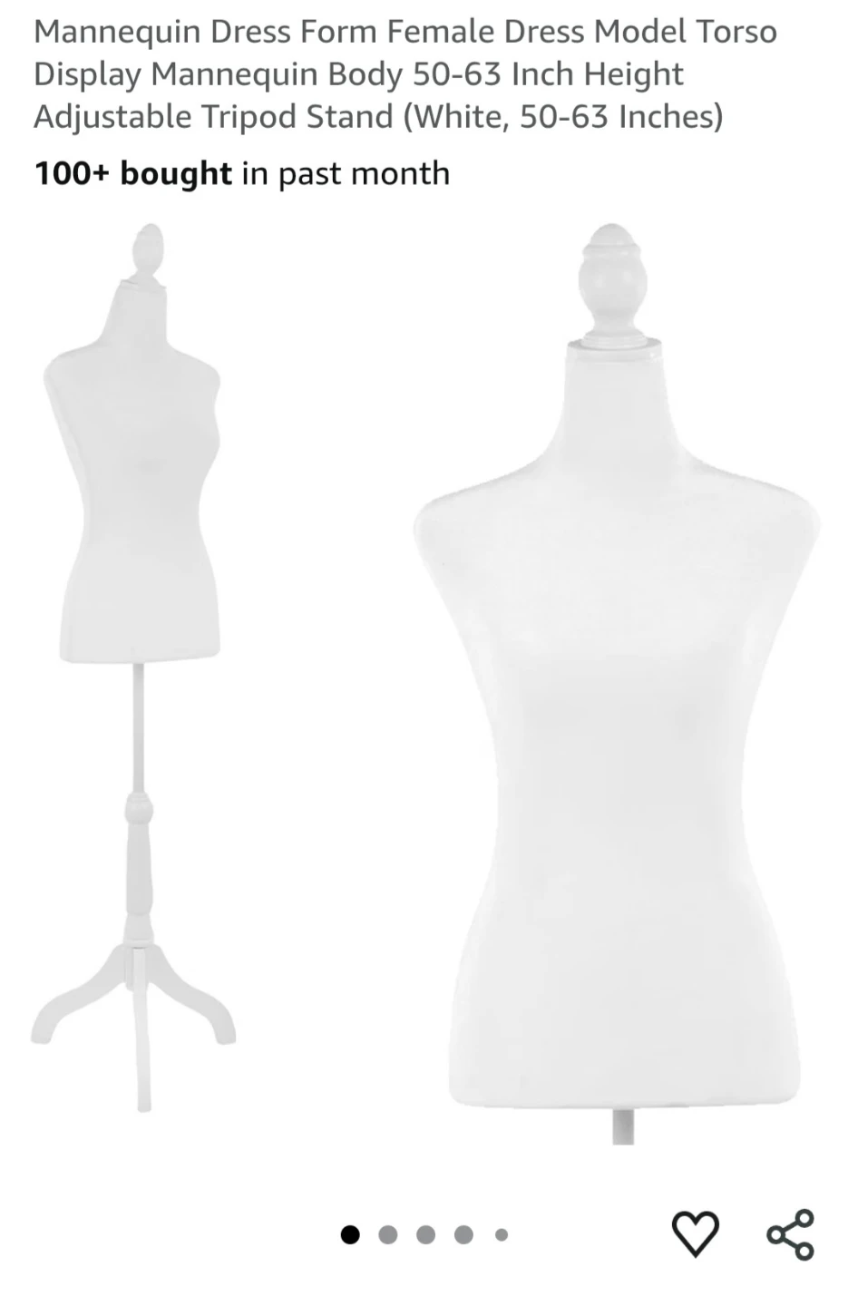 White Female Mannequin Dress Form Torso - photo 3