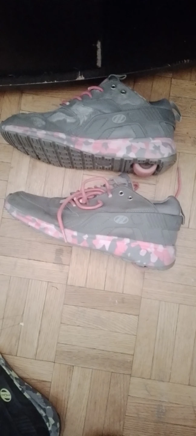 Grey Heelys with Pink Accents